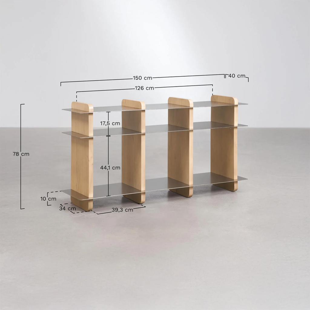 UV HOME Sideboard 150x40 cm of mango wood and steel Tokyo