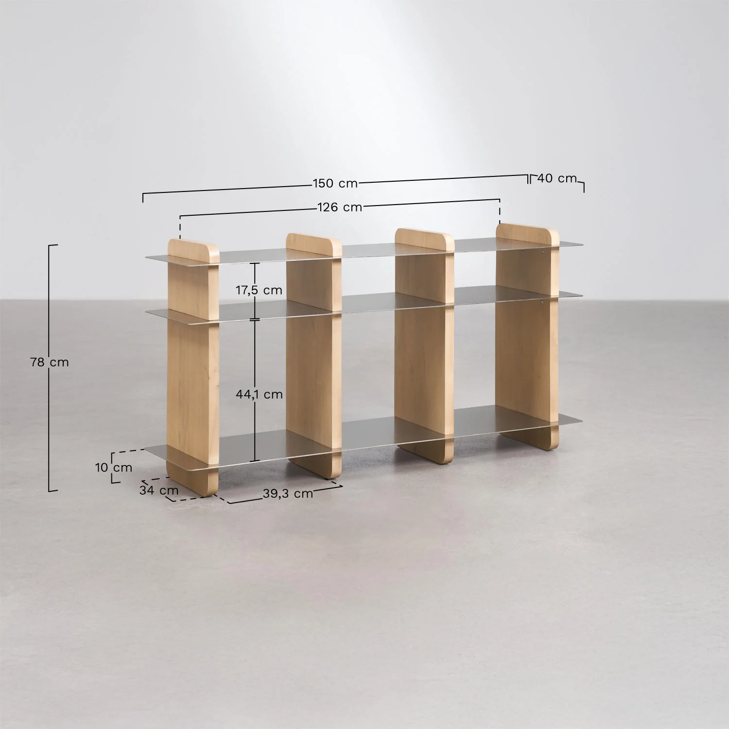 UV HOME Sideboard 150x40 cm of mango wood and steel Tokyo