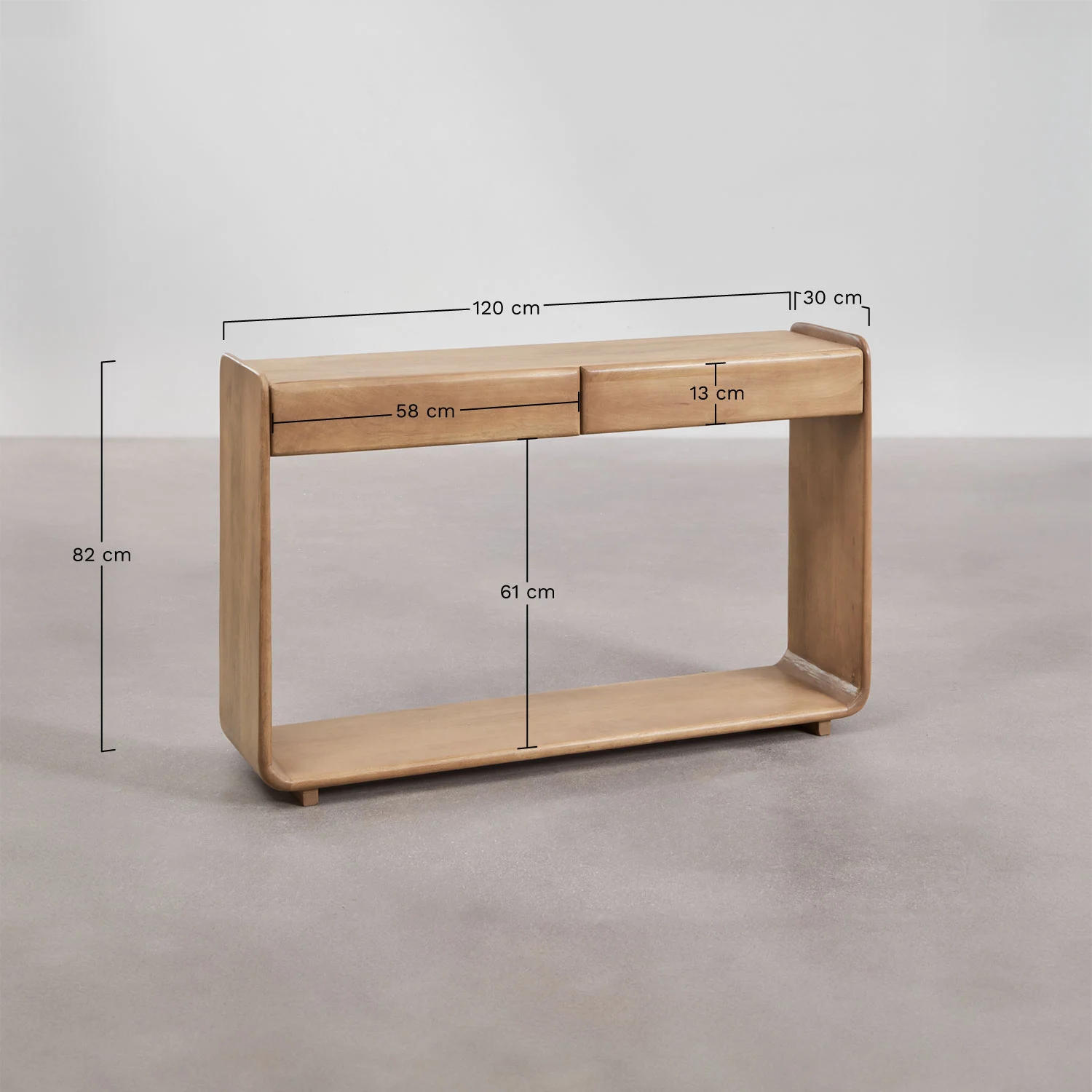 UV HOME Rectangular hall console 120x30 cm in Tinsley wood