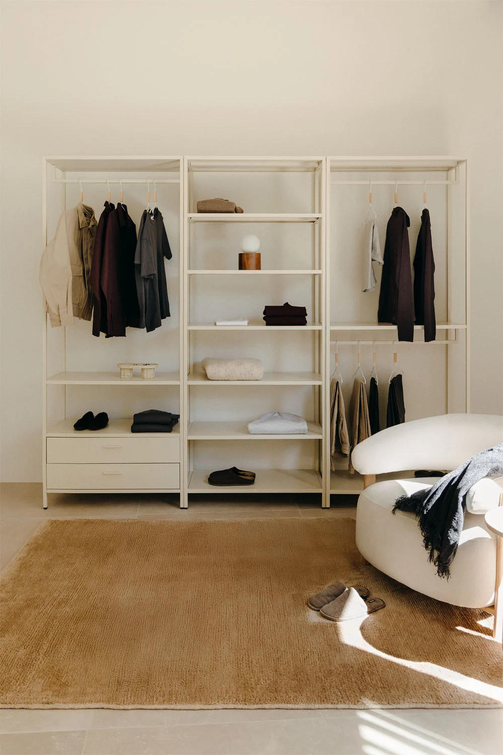 UV HOME Janine 3-Piece Open Modular Wardrobe with Steel Shelves