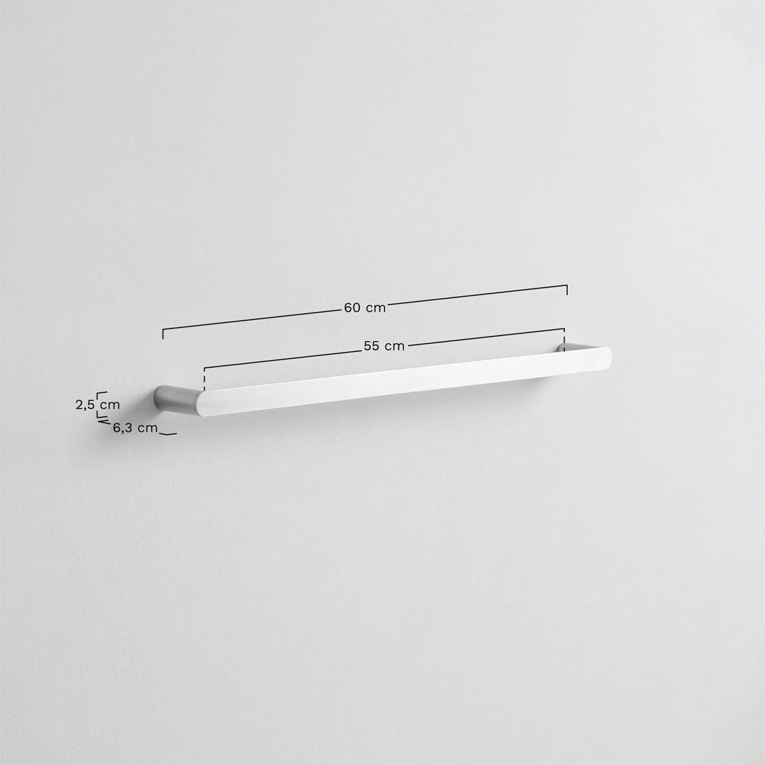 UV HOME Wall Towel Rack with Bar ↔︎ 60 cm for Bathroom in Stainless Steel – Alameda