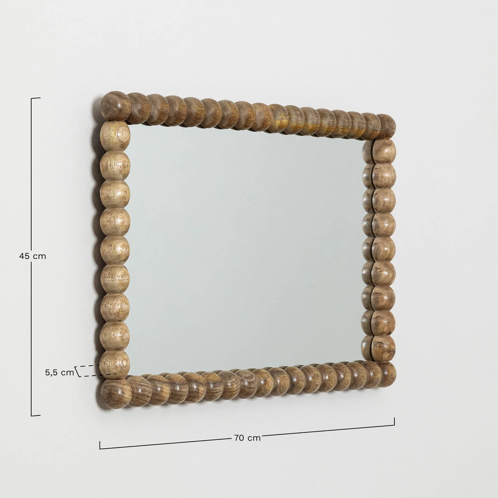 UV HOME Rectangular Wall Mirror in Fearne Mango Wood