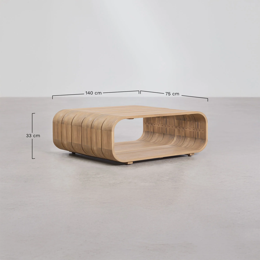 UV HOME Brivori Rectangular Acacia Wood Garden Table 140 x 75 cm
