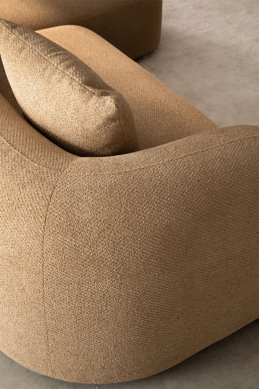 UV HOME 2-piece modular chaise longue sofa right, in Coco Chenille