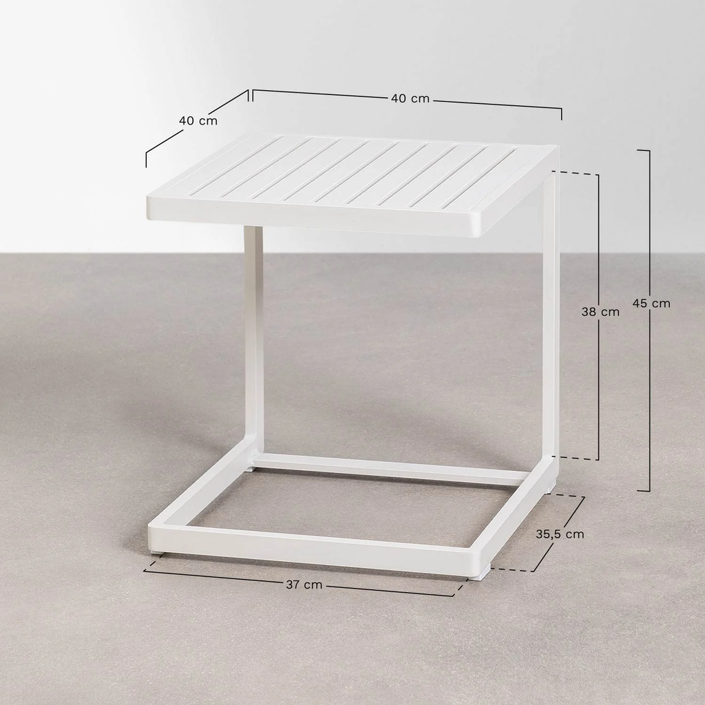 UV HOME Dulem Square Garden Side Table 40 x 40 cm (Aluminium)