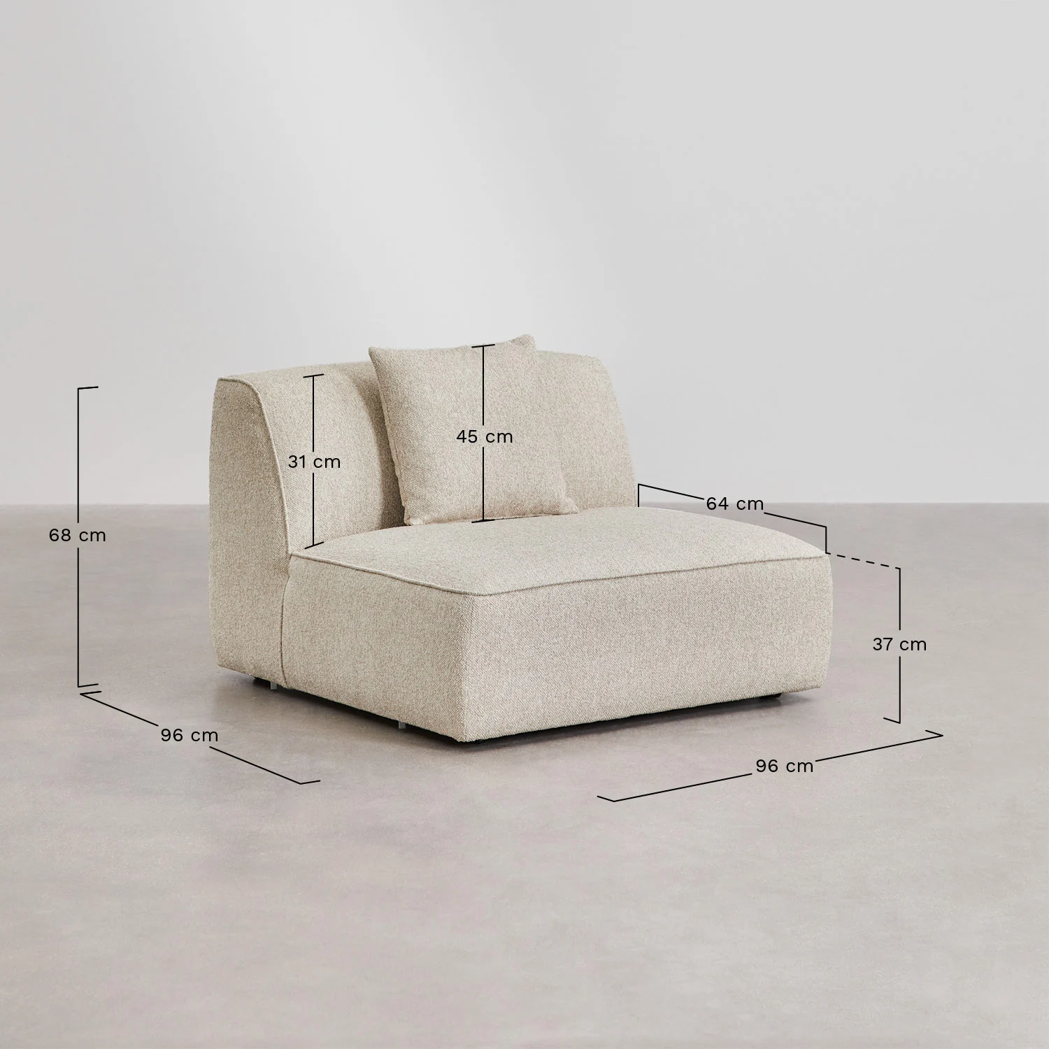 UV HOME Central module for upholstered modular sofa Cardea