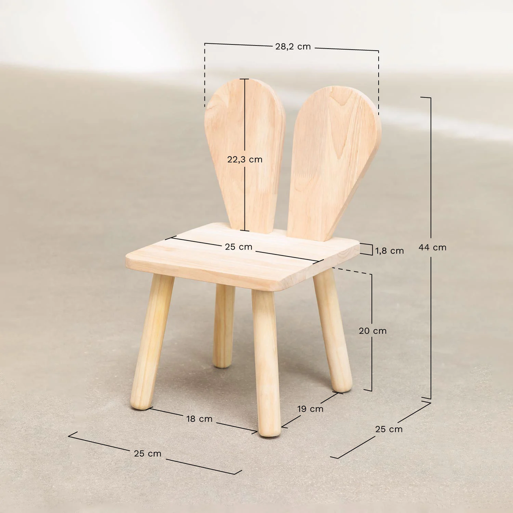 UV Home Buny Kids high chair in pine wood