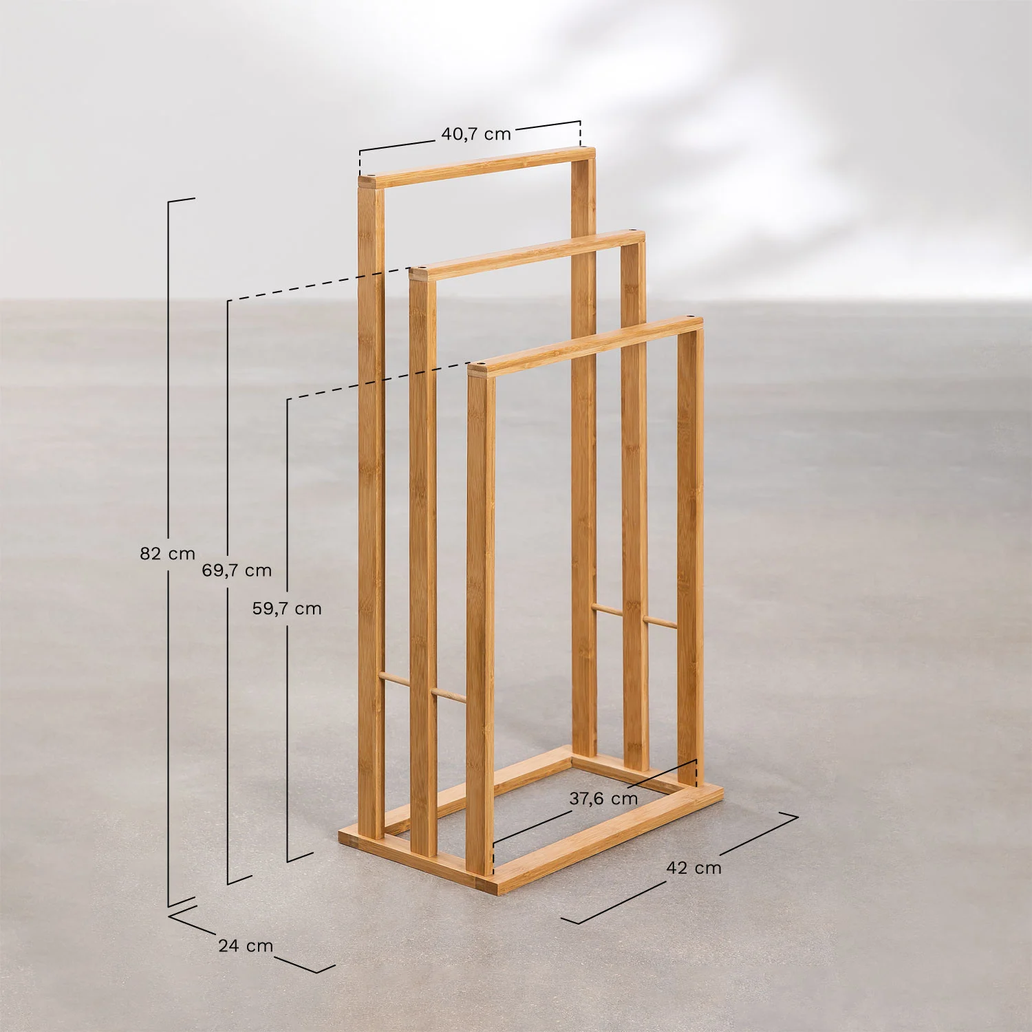 UV HOME Heyki Freestanding Bamboo Towel Rack