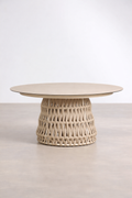 UV Home Tevary Round Dining Table – Ceramic & Rope