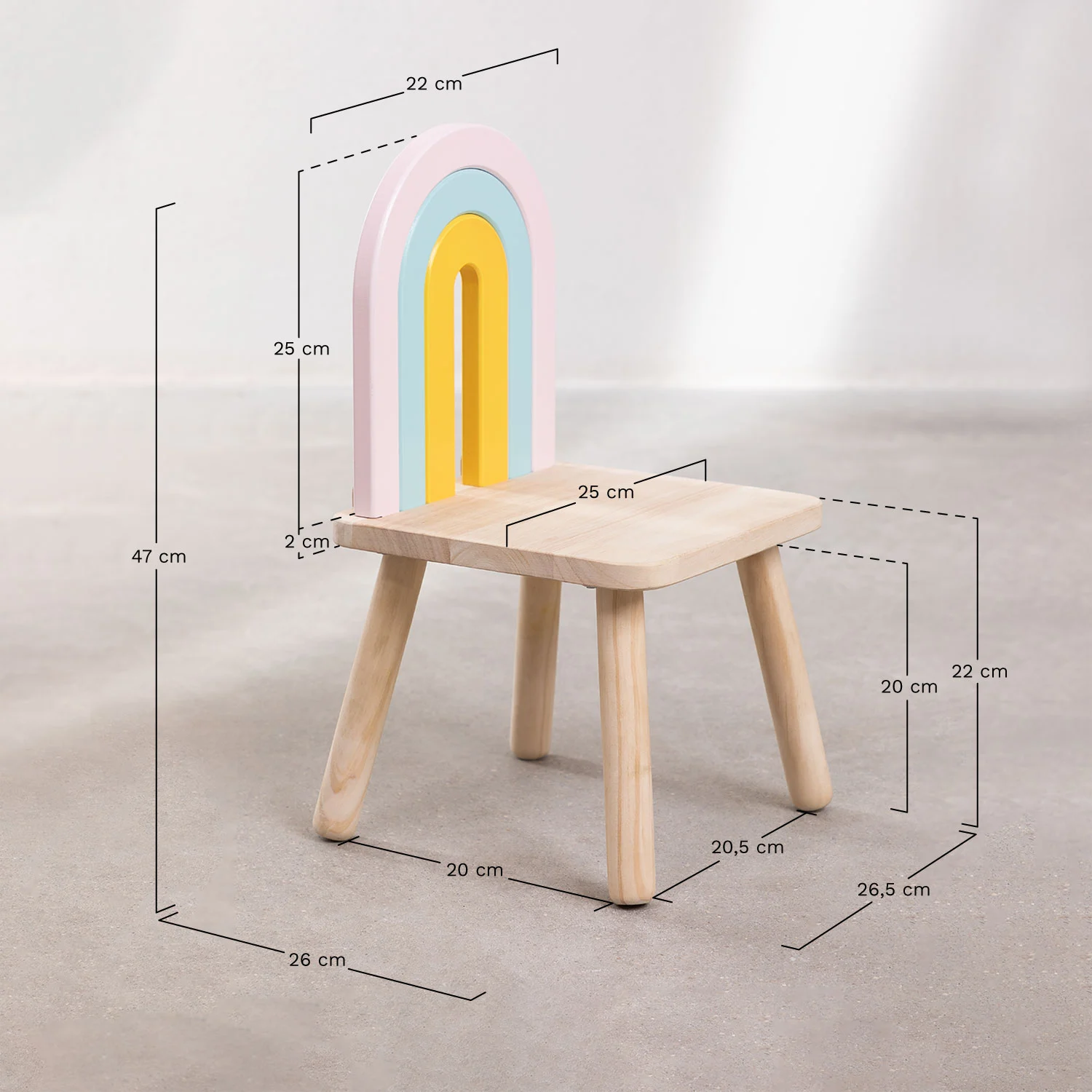 UV Home Mini Rainbow Kids wooden chair