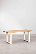 UV Home Maupi Rectangular Dining Table – Acacia Wood & Steel