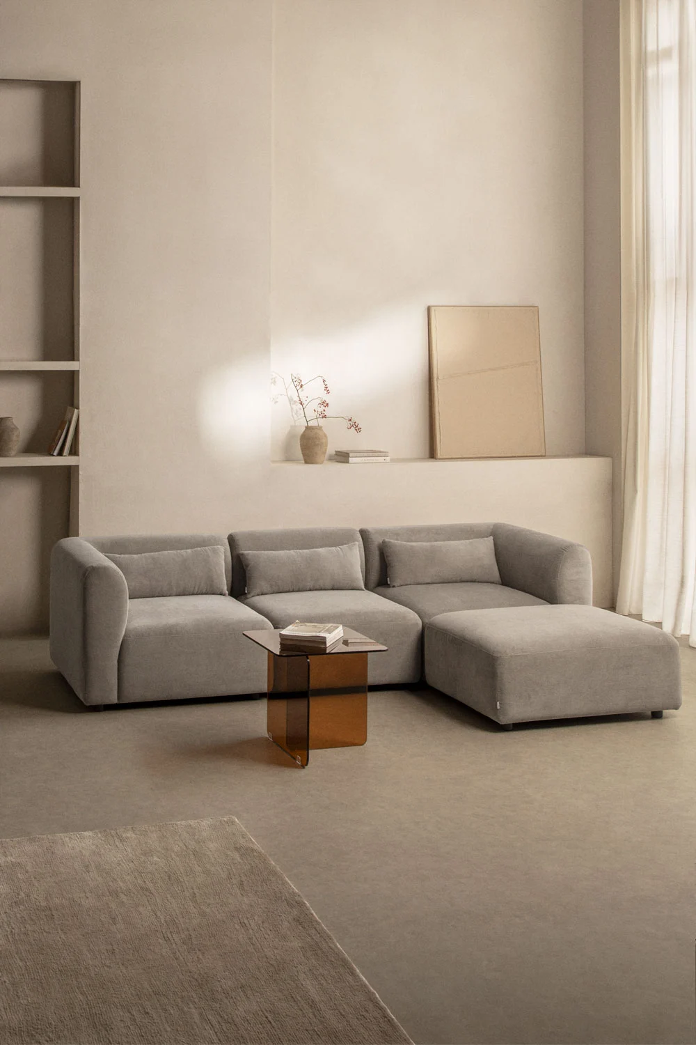 UV Home  3-piece modular sofa with ottoman