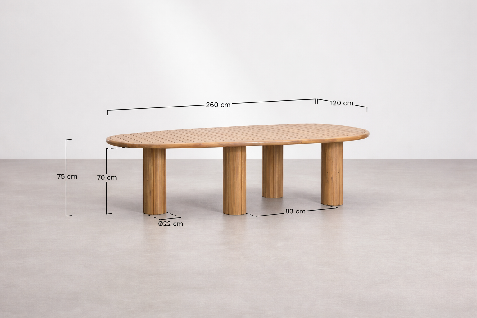 UV Home Ginara Oval Dining Table – Acacia Wood