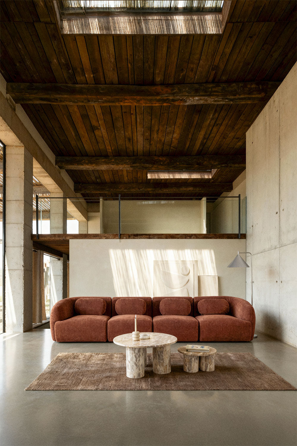 UV HOME 4-piece modular sofa in chenille Coquette