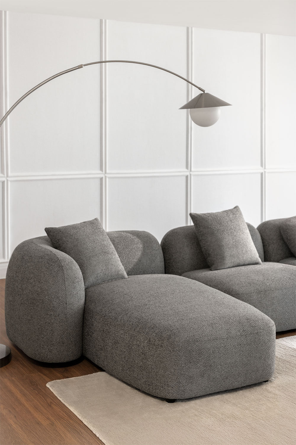 UV HOME Left chaise longue module for modular sofa in chenille Coco