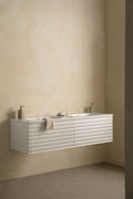 UV HOME Noura floating wooden bathroom furniture set with integrated washbasins