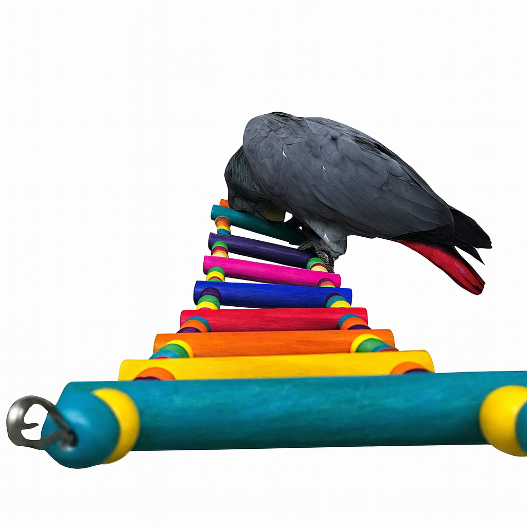 UV HOME Colorful Wooden Ladder Toy for Birds