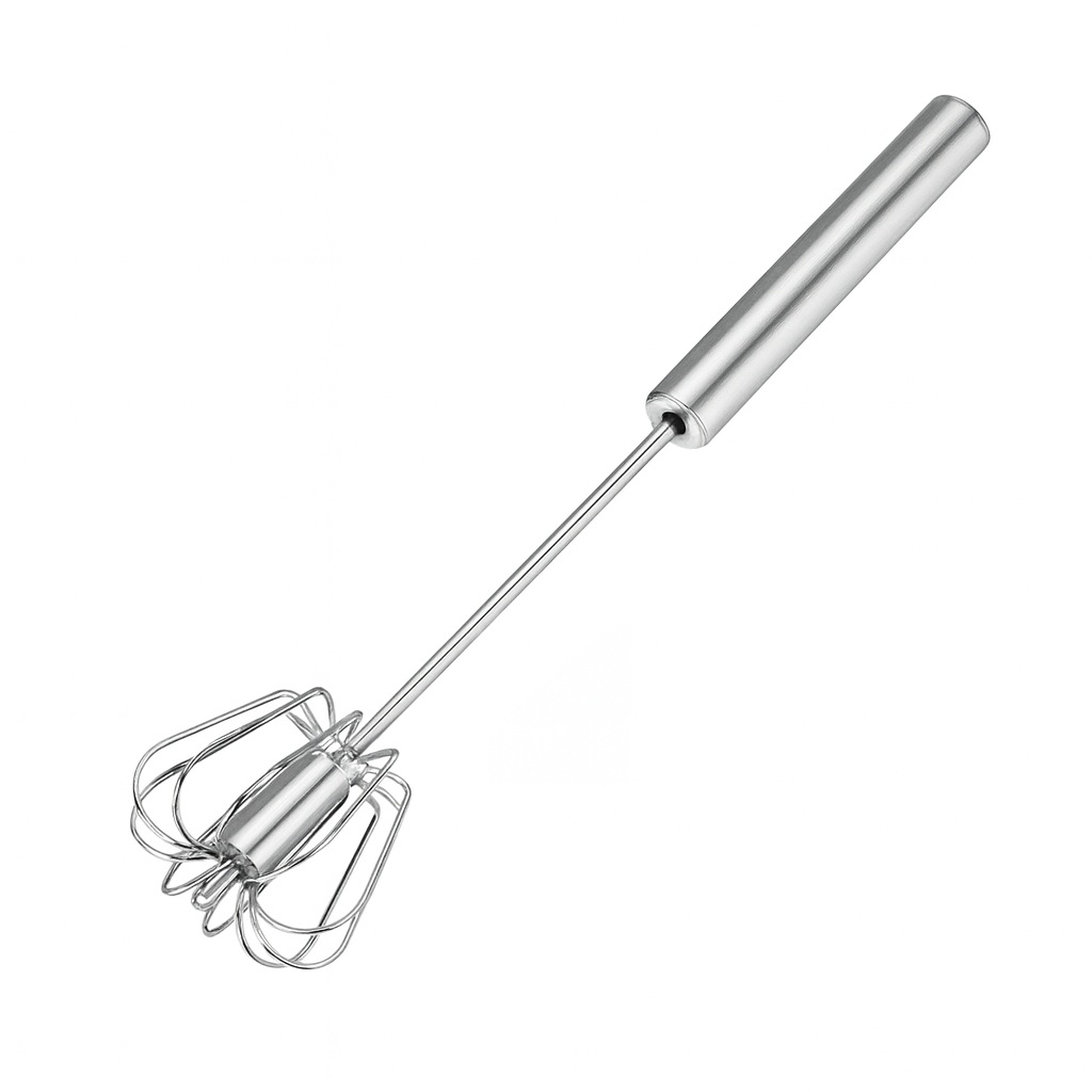 UV HOME Stainless Steel Push Whisk - Handheld Rotary Egg Beater (S/M/L Sizes)