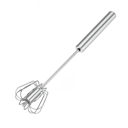 UV HOME Stainless Steel Push Whisk - Handheld Rotary Egg Beater (S/M/L Sizes)