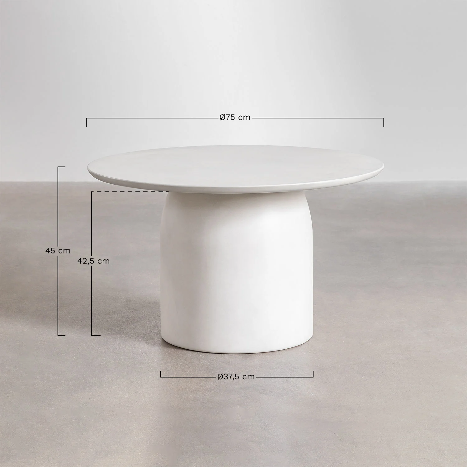 UV HOME Layana Round Garden Table Ø75 cm in Cement