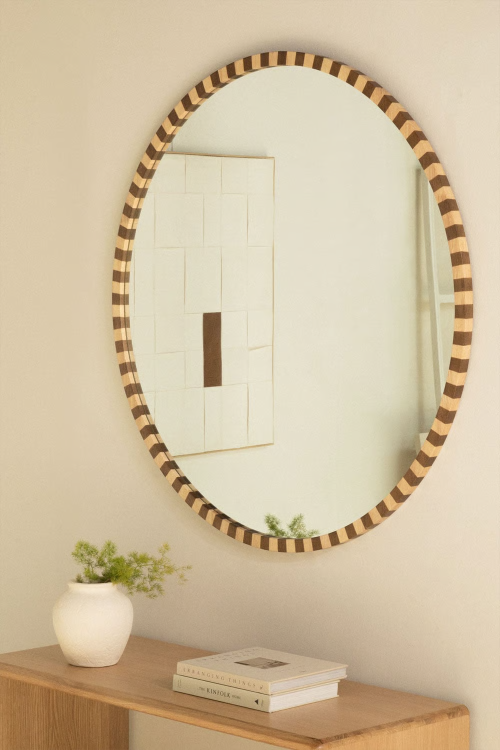 UV HOME Round Wall Mirror Ø110 cm in Sapeira Oak Wood