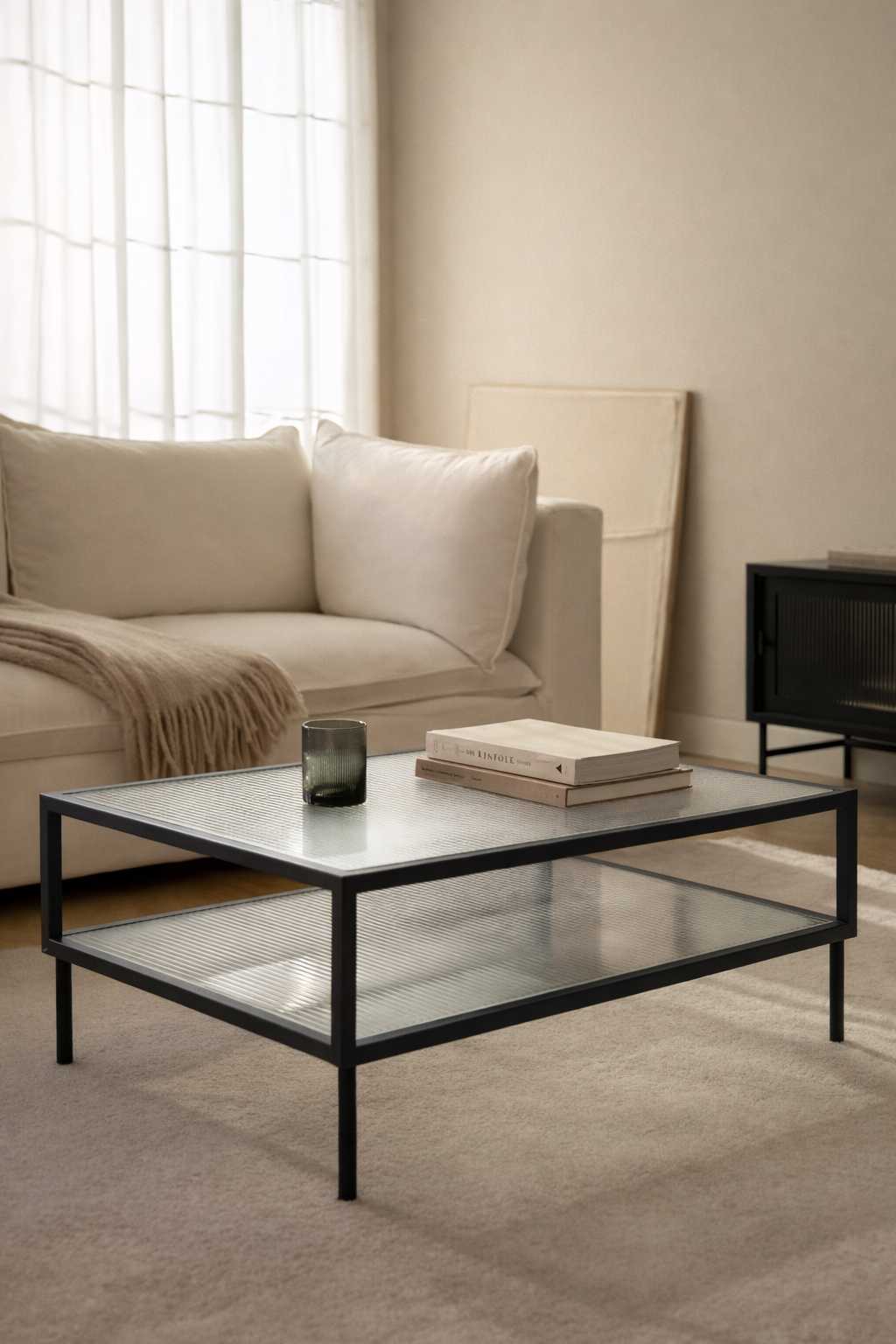 UV Home Paoline Rectangular Coffee Table  – Steel & Glass