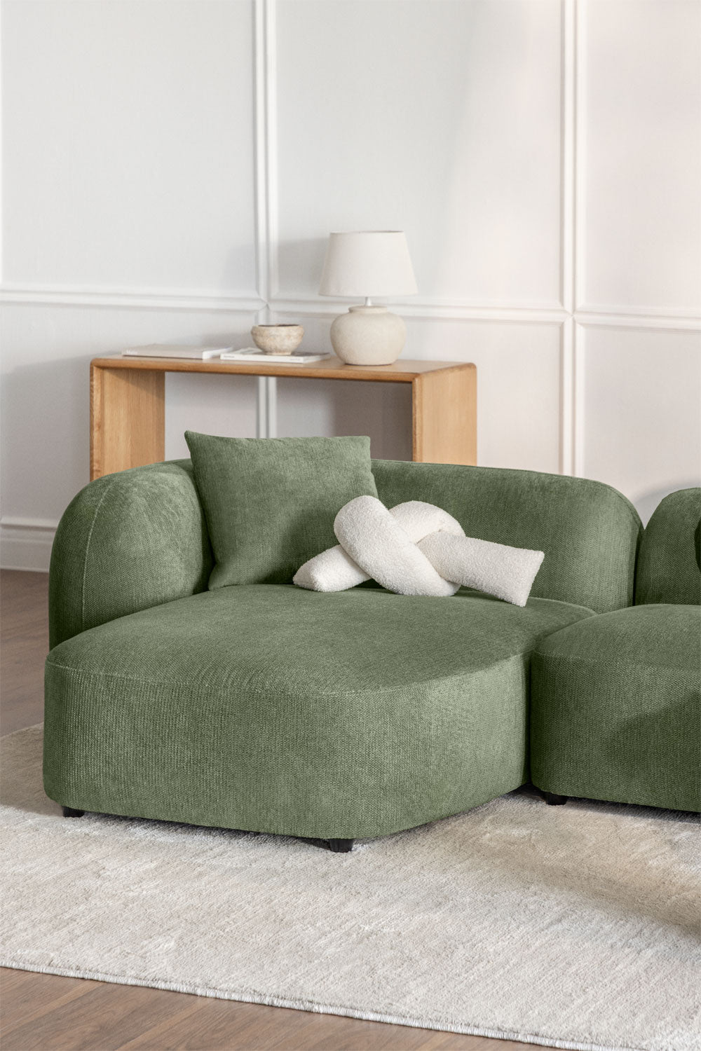 UV HOME Left chaise longue module for modular sofa in chenille Coco