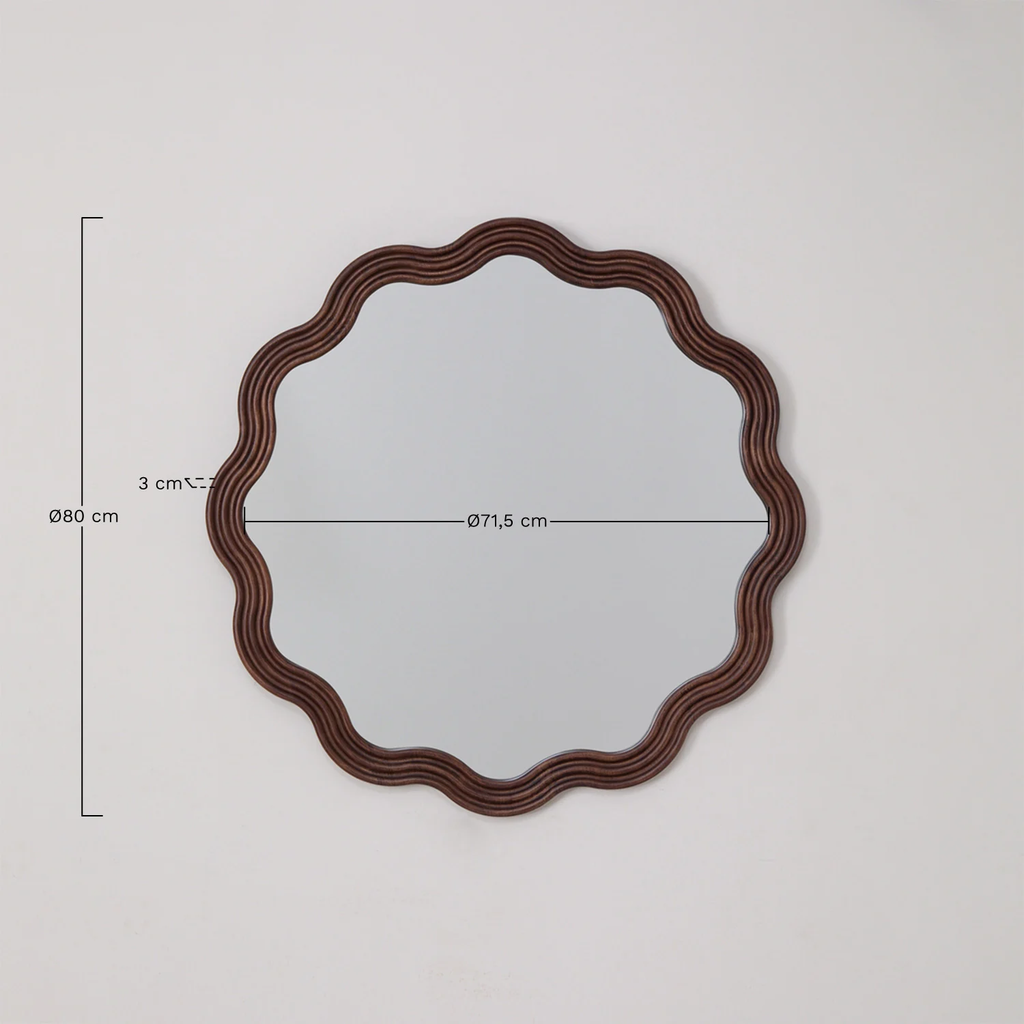 UV HOME Round Wall Mirror Ø80 cm in Luesia Oak