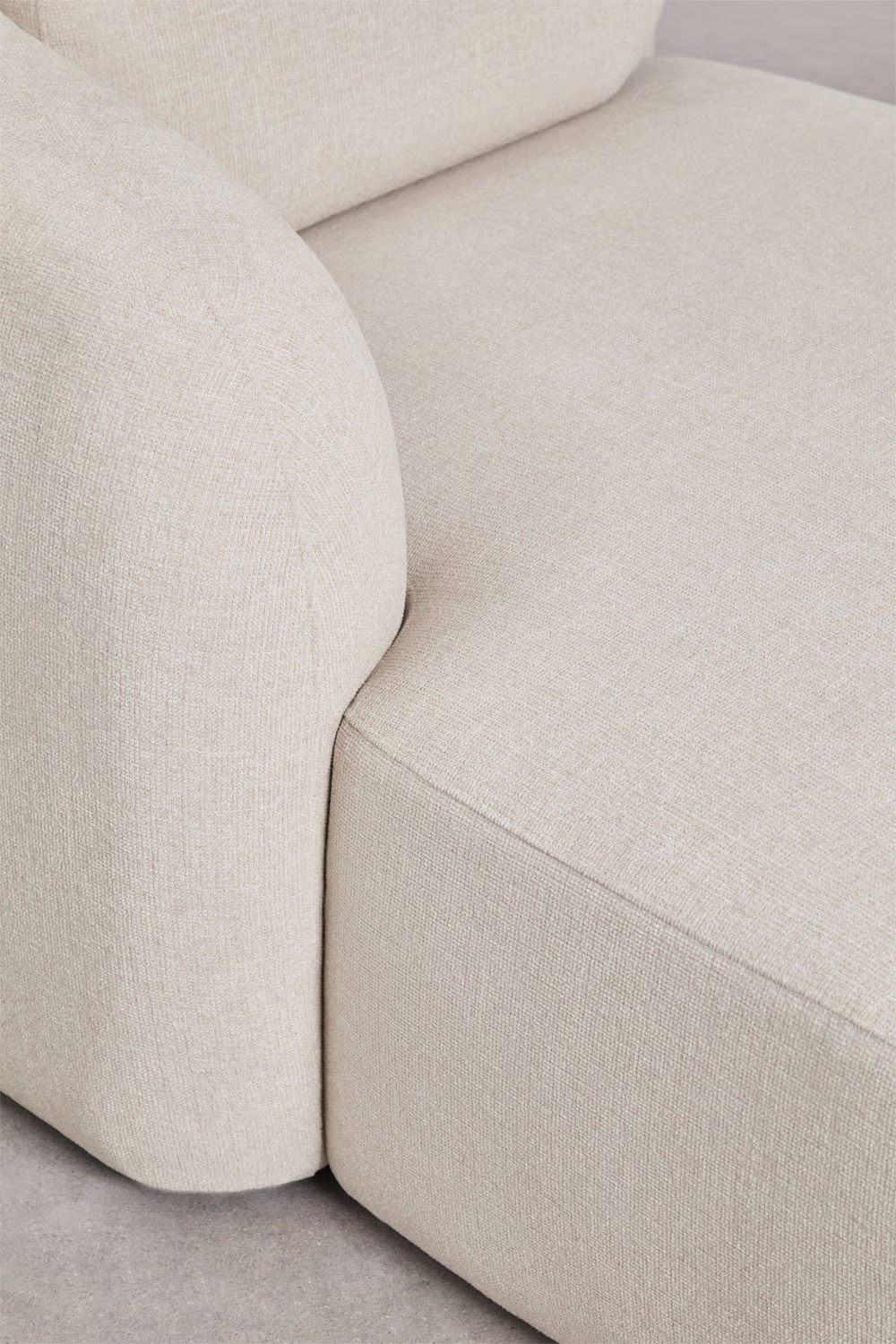 UV HOME 2-piece left modular chaise longue sofa in chenille Coquette