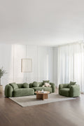 UV HOME Living room set with 2-piece modular sofa and armchair in Coco chenille