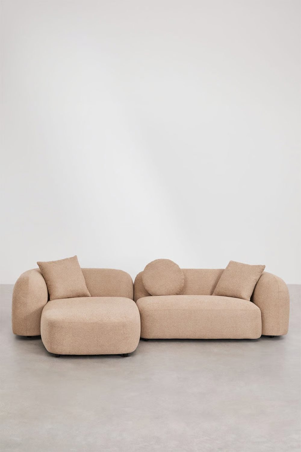 UV HOME Modular sofa with left chaise longue of 2 parts in chenille Coco