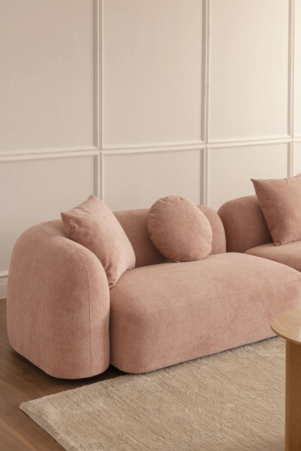 UV HOME 2-seater left corner module for modular sofa in Coco chenille