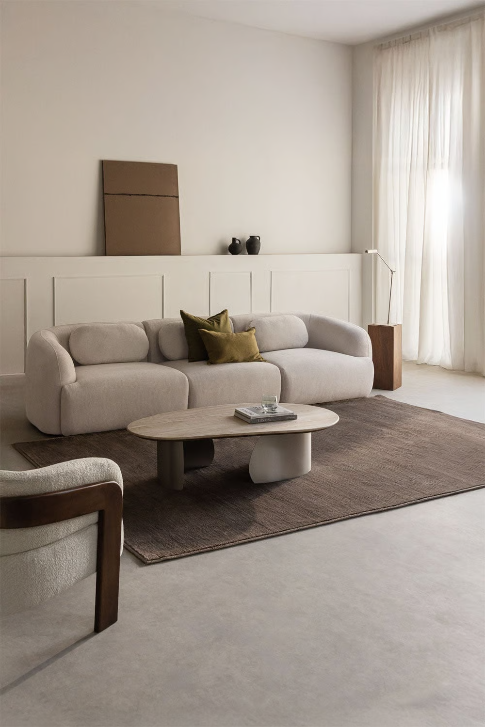 UV HOME 3-piece modular sofa in chenille Coquette
