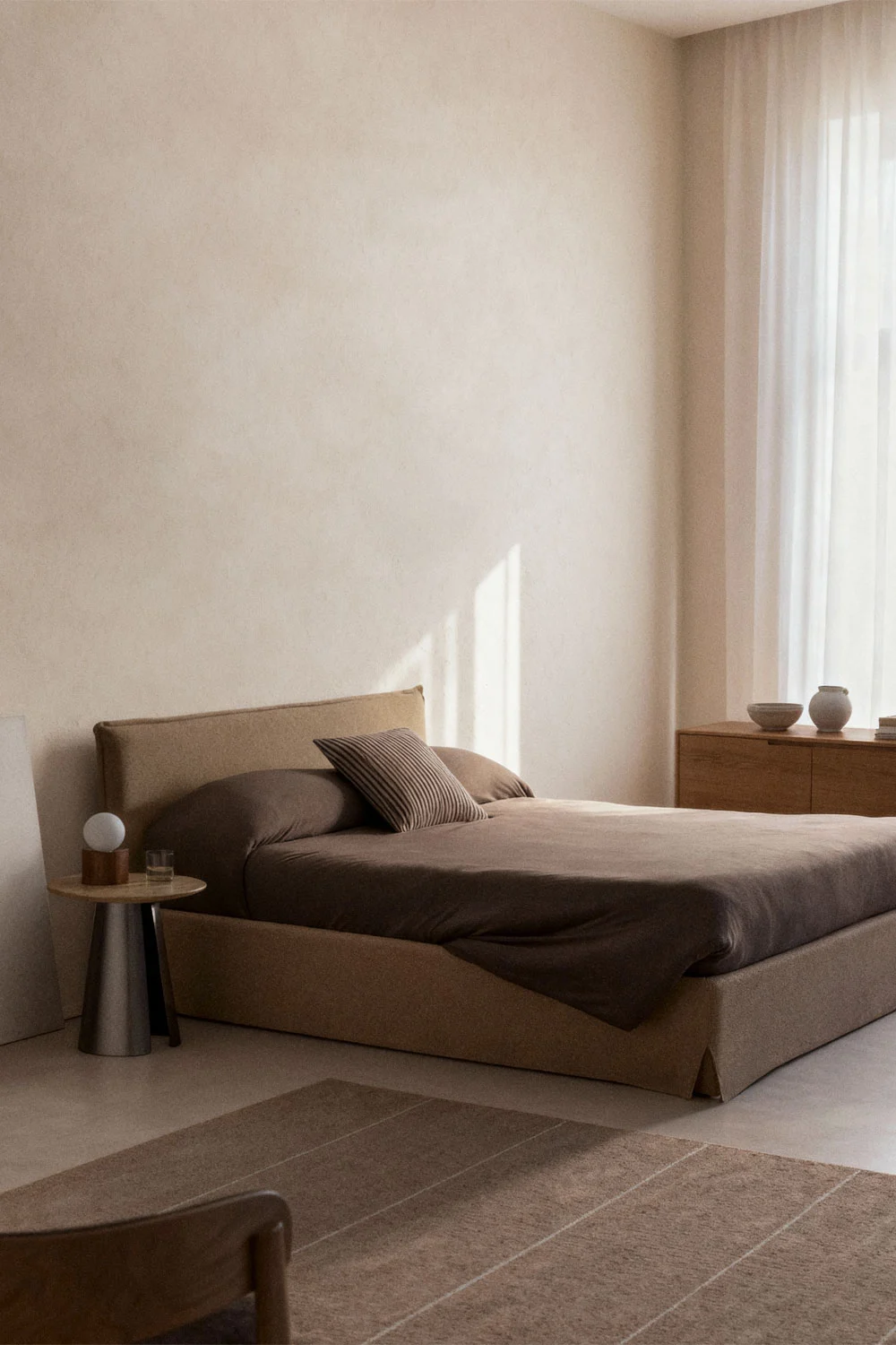 UV HOME Lorea Upholstered Storage Bed with Lift-Up Base for 160x200 cm Mattress