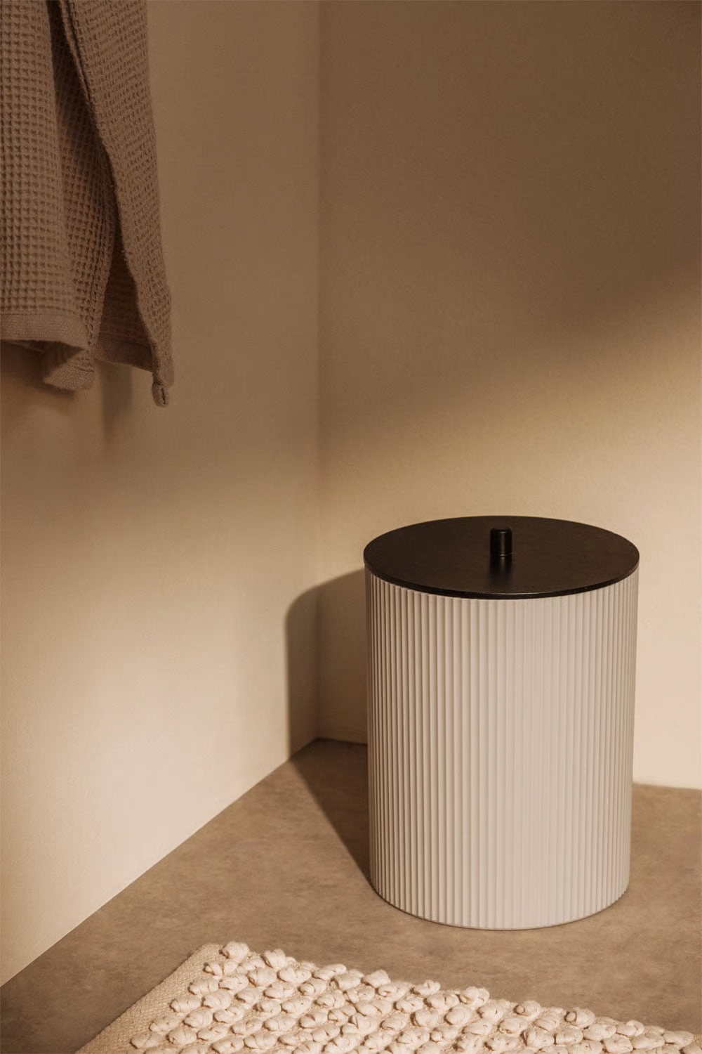 UV HOME Ozene ABS and Bamboo Trash Bin with Lid