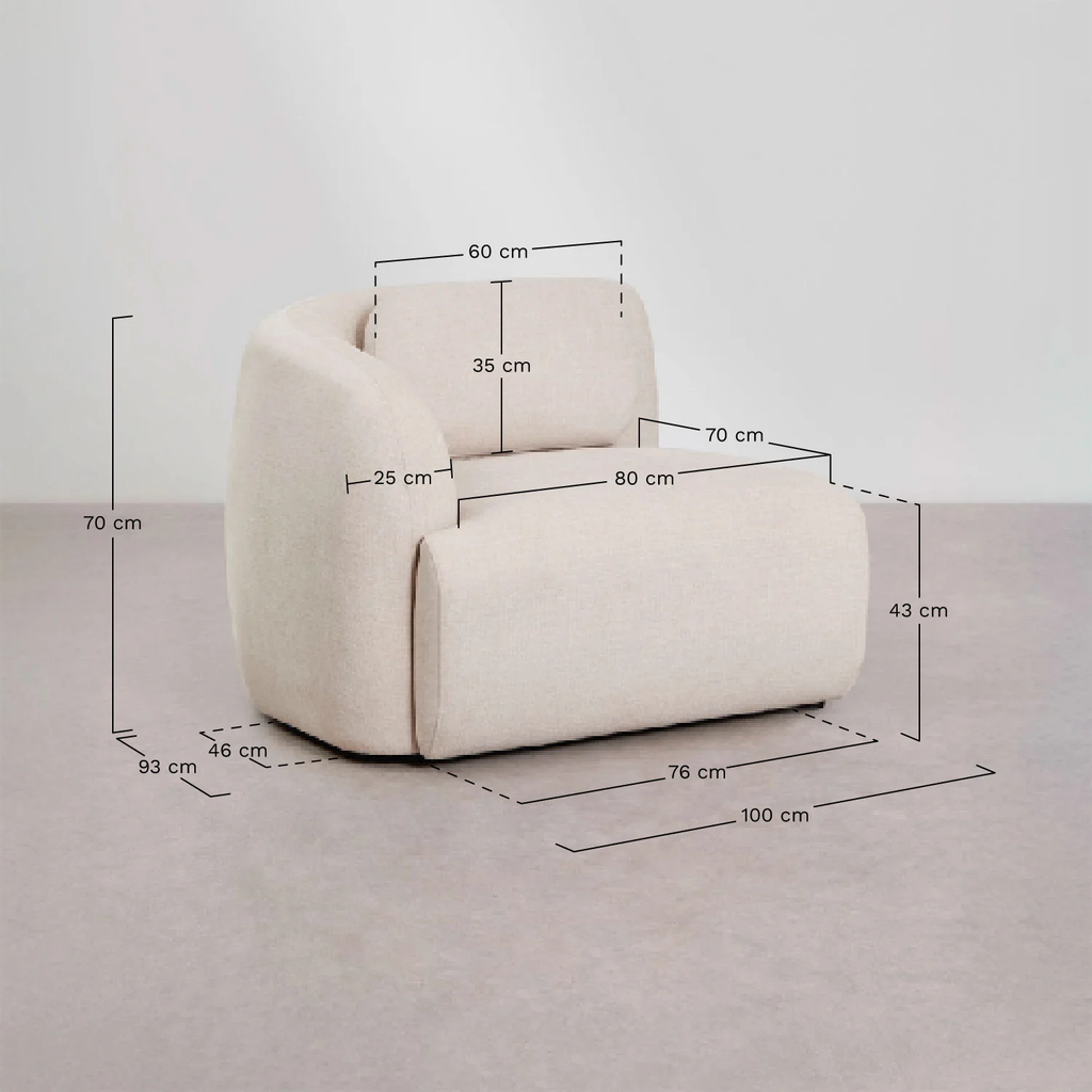 UV HOME Left corner module for modular sofa in chenille Coquette