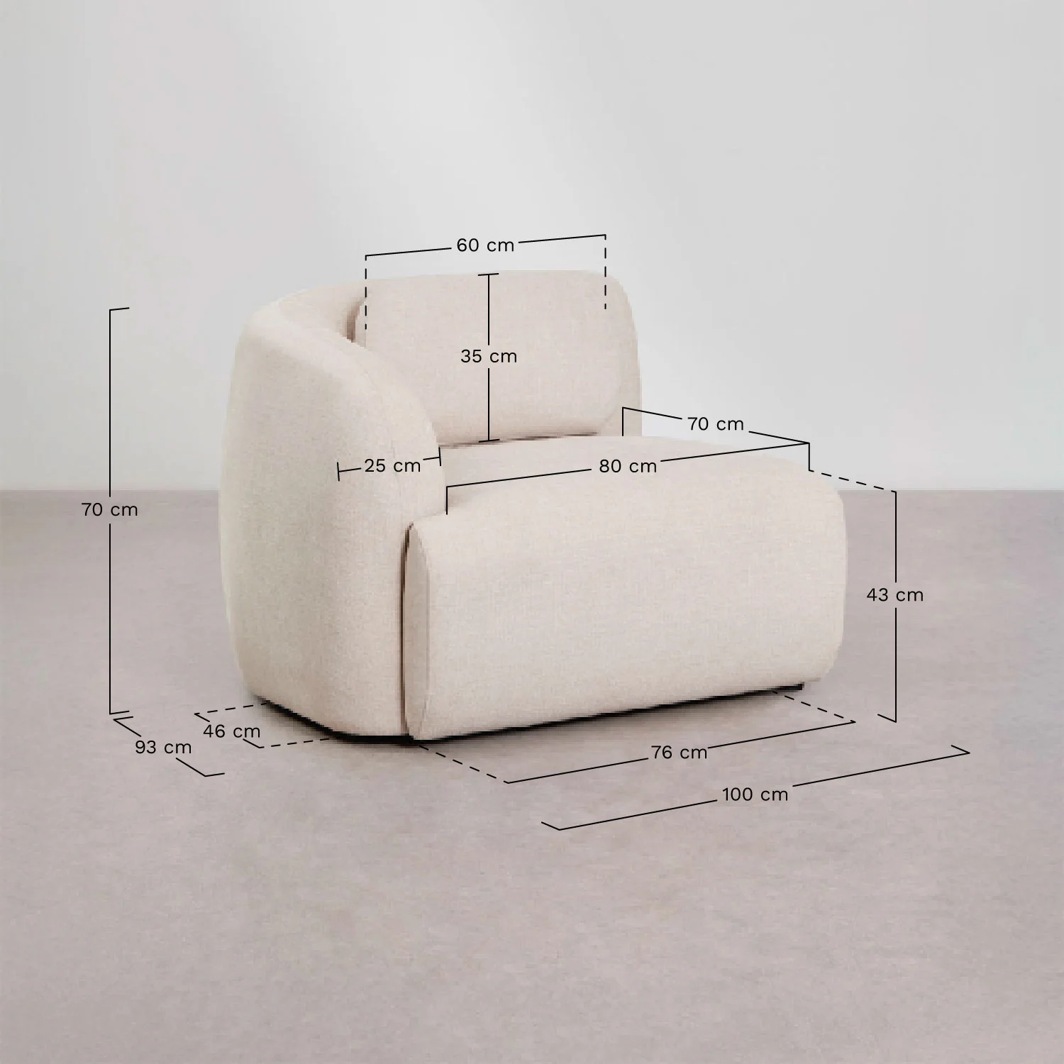 UV HOME Left corner module for modular sofa in chenille Coquette