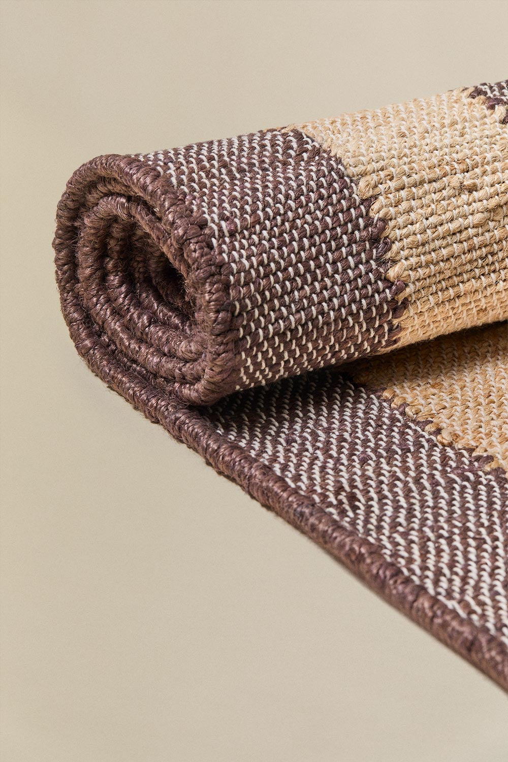 UV Home Rectangular rug in jute and cotton Serilda