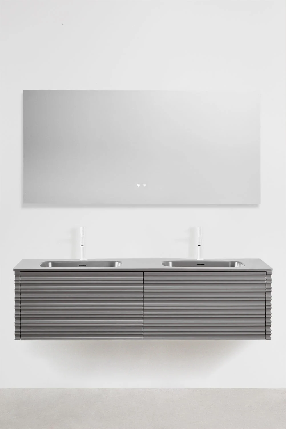 UV HOME Noura floating wooden bathroom furniture set with integrated washbasins