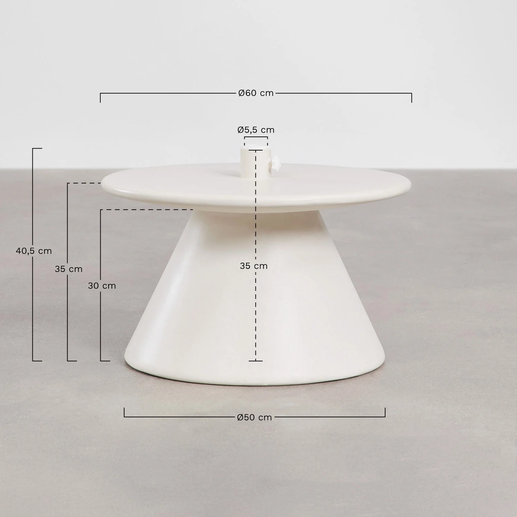 Darwys Round Concrete Parasol Base with Integrated Table