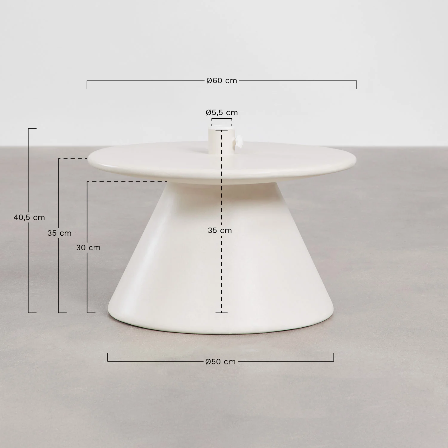 Darwys Round Concrete Parasol Base with Integrated Table