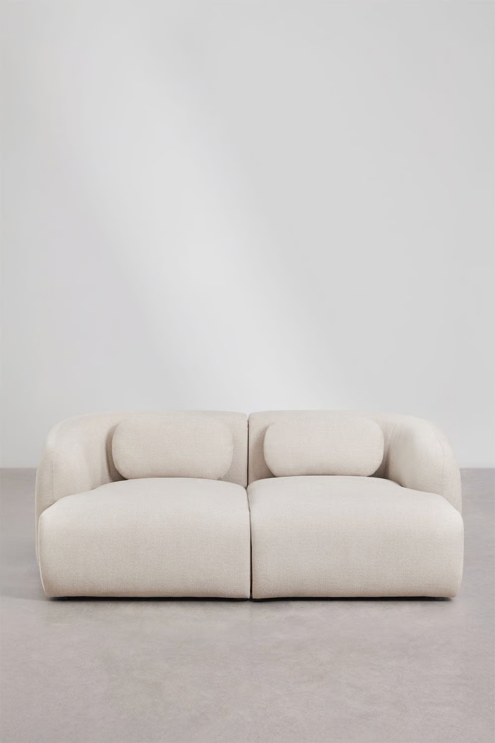 UV HOME 2-piece modular chaise longue sofa in chenille Coquette