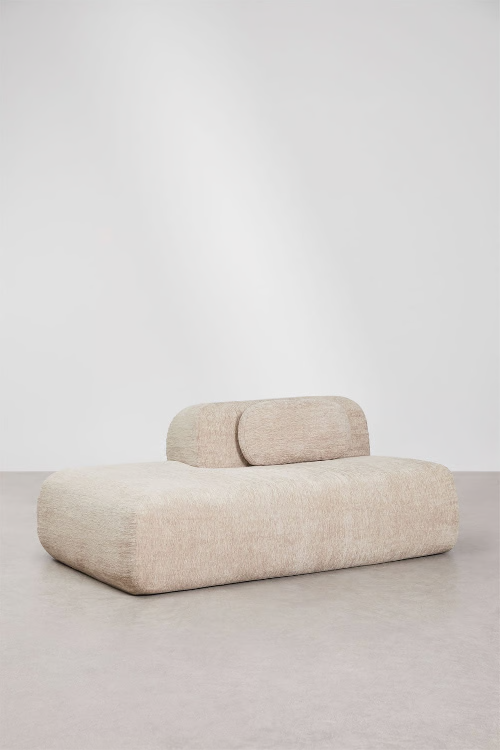 UV HOME Left divan module for modular sofa in vacuum packed chenille Merida