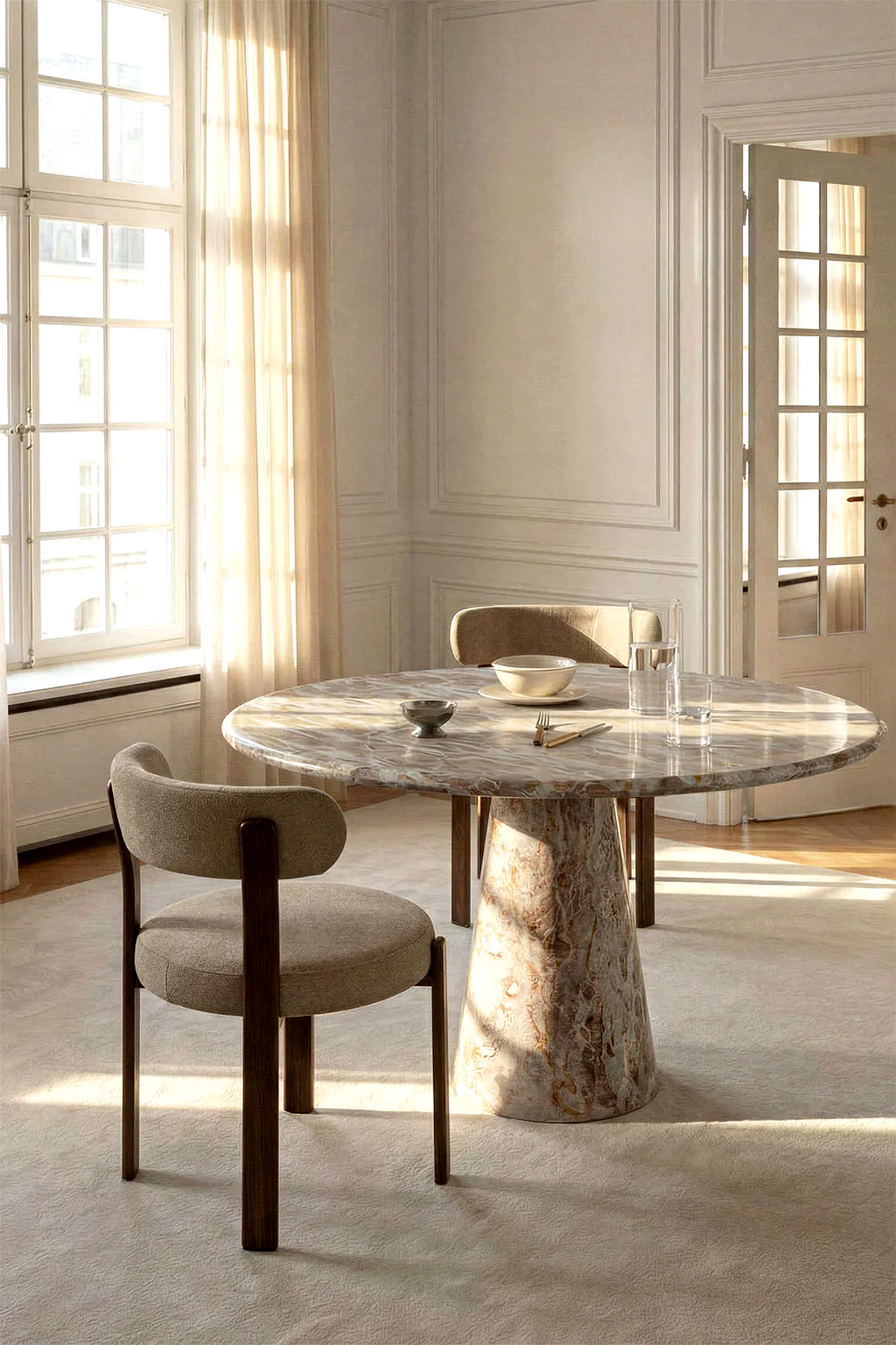 UV Home Alodia Round Dining Table  – Marble