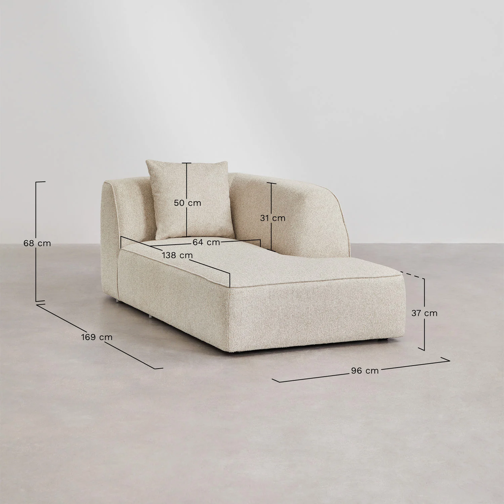UV HOME Right chaise longue module for upholstered modular sofa Cardea