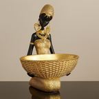 Golden African Decorative Statue with Jar – UV Homes