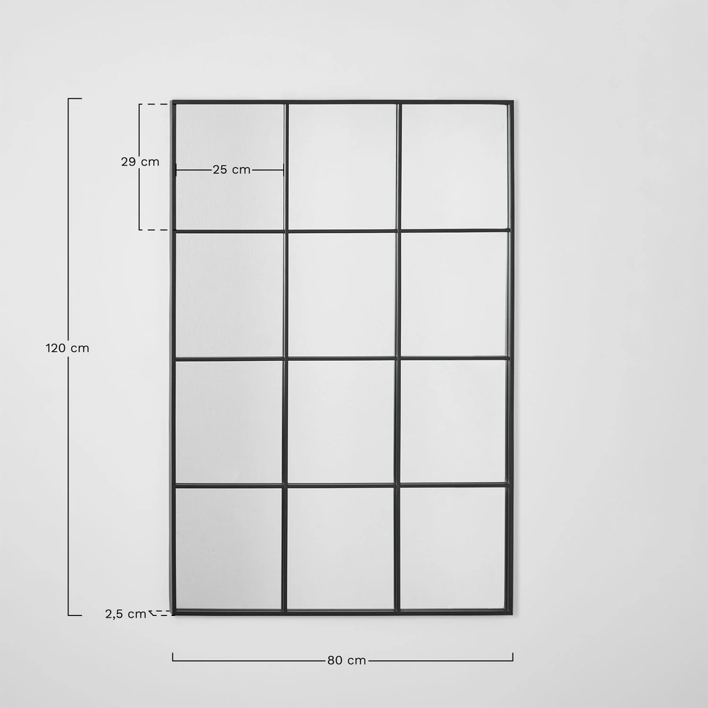 UV HOME Niember Rectangular Wall Mirror 80 x 120 cm (Metal)