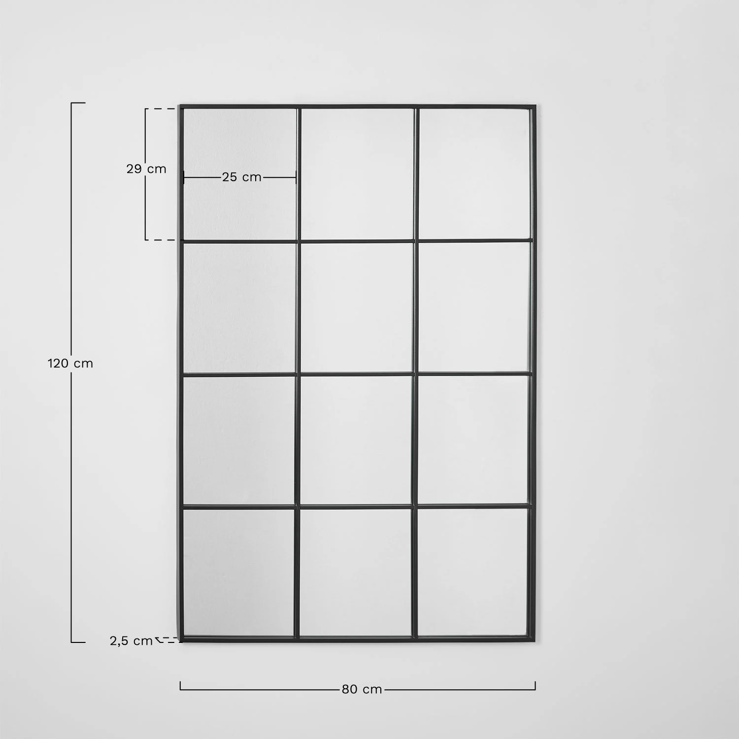 UV HOME Niember Rectangular Wall Mirror 80 x 120 cm (Metal)