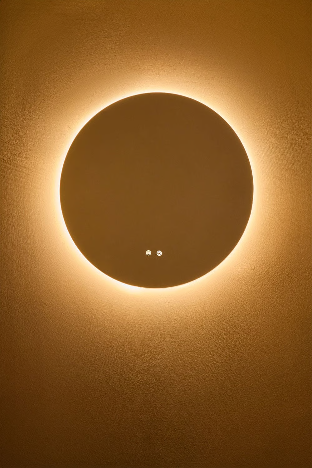 UV HOME Round wall mirror for bathroom with LED light and anti-fost Ribs