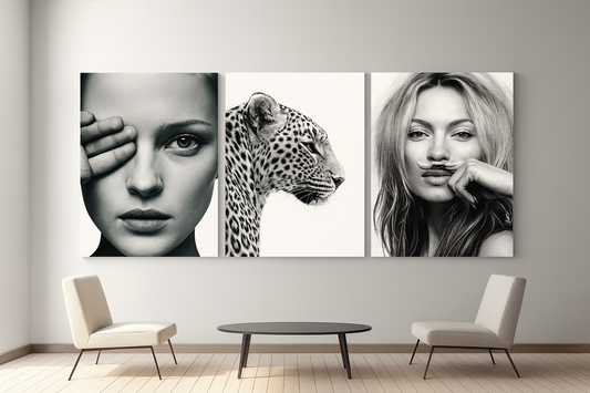 UV HOME – Black & White Modern Wall Art Set